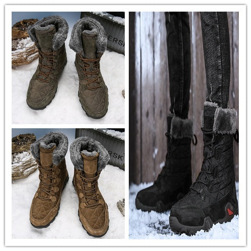 Bottes de Neige Imperméables pour Hommes avec Doublure en Fausse Fourrure et Semelle Antidérapante – Confort et Durabilité