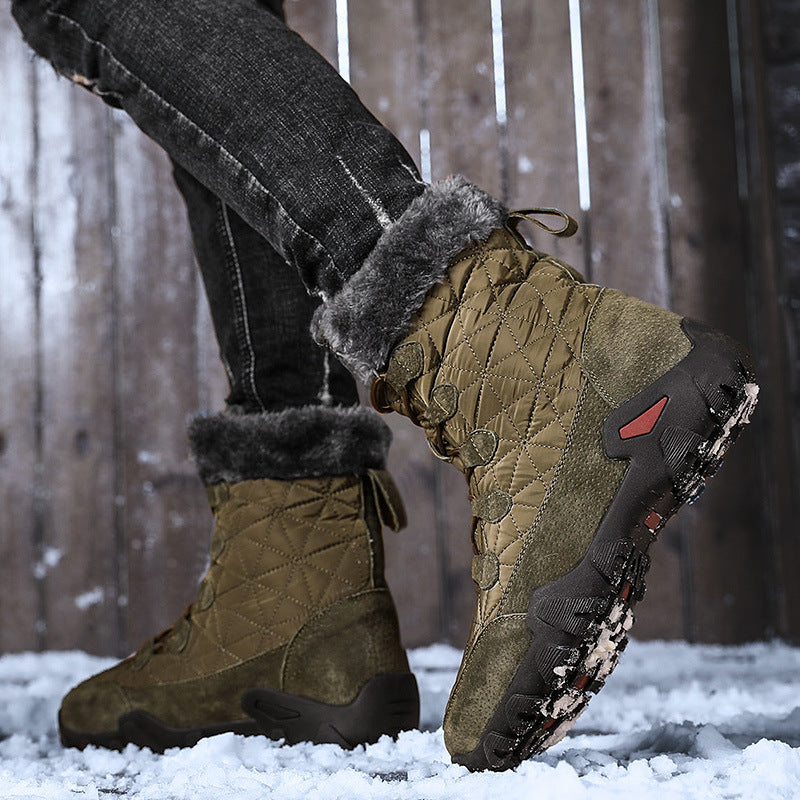 Bottes de Neige Imperméables pour Hommes avec Doublure en Fausse Fourrure et Semelle Antidérapante – Confort et Durabilité