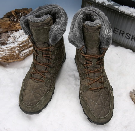 Bottes de Neige Imperméables pour Hommes avec Doublure en Fausse Fourrure et Semelle Antidérapante – Confort et Durabilité
