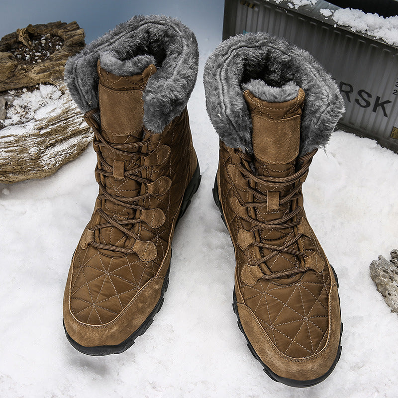 Bottes de Neige Imperméables pour Hommes avec Doublure en Fausse Fourrure et Semelle Antidérapante – Confort et Durabilité