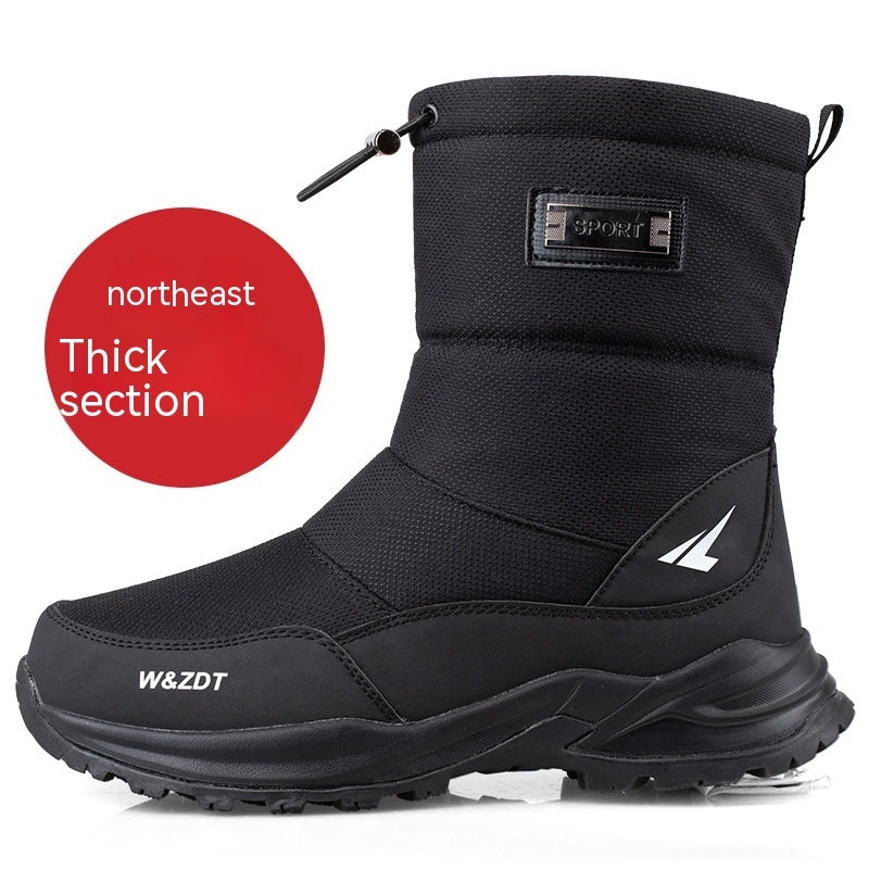 Bottes de Neige Imperméables pour Hommes avec Doublure en Peluche et Fermeture Éclair – Confort et Traction sur Neige