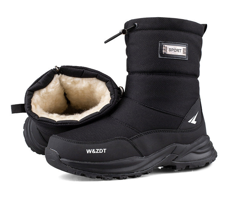 Bottes de Neige Imperméables pour Hommes avec Doublure en Peluche et Fermeture Éclair – Confort et Traction sur Neige