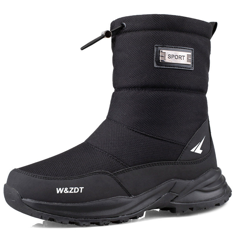 Bottes de Neige Imperméables pour Hommes avec Doublure en Peluche et Fermeture Éclair – Confort et Traction sur Neige