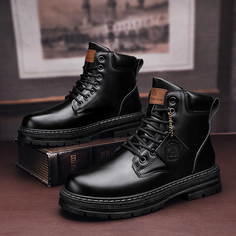 Bottes de Travail Classiques en Cuir pour Hommes – Confort Optimal, Semelle en Caoutchouc, Tige en PU, Design Polyvalent