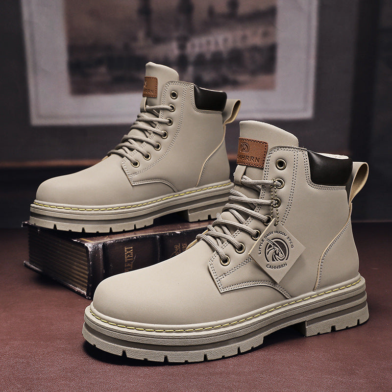 Bottes de Travail Classiques en Cuir pour Hommes – Confort Optimal, Semelle en Caoutchouc, Tige en PU, Design Polyvalent