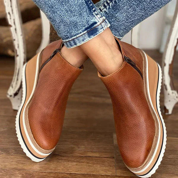 Elegant Women's Leather Boots with Medium Heel for Comfort and Style