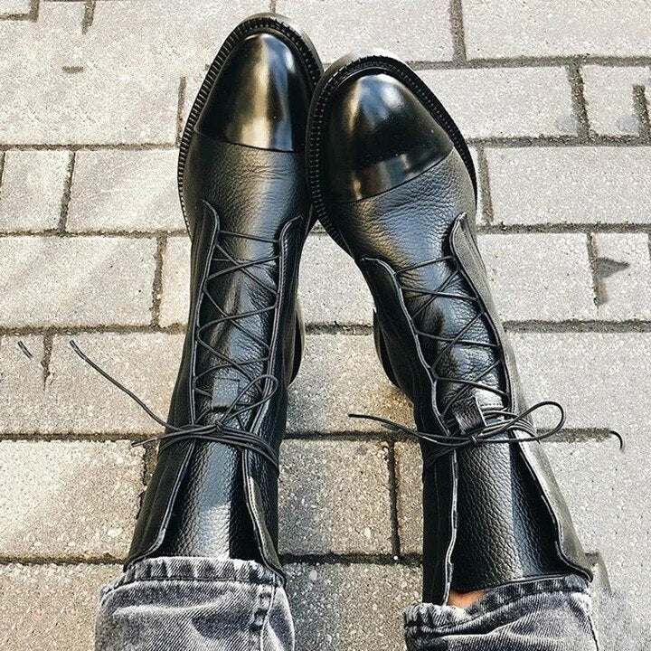Bottes en Cuir pour Femmes avec Doublure en Fourrure – Style Urbain Hiver 1