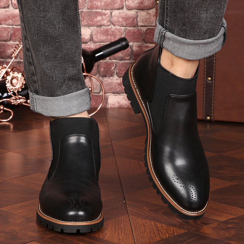 Bottines Chelsea en Cuir Super-Fibre pour Hommes – Semelle Crantée, Confort Optimal et Design Élégant