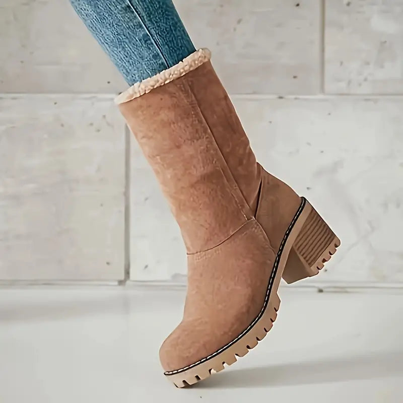 Bottines Fourrées Femme à Plateforme – Doublure en Polaire, Style Hivernal, Semelle Robuste, Bottines Noires Femme 3