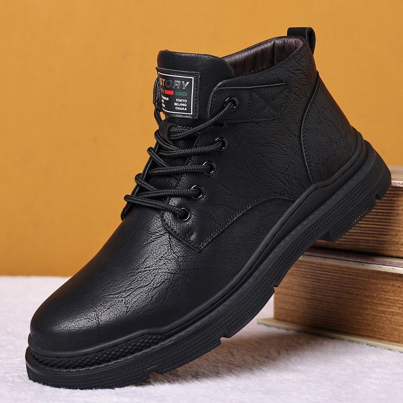 Bottines Homme en Microfibre avec Lacets - Chaudes et Confortables pour l'Hiver