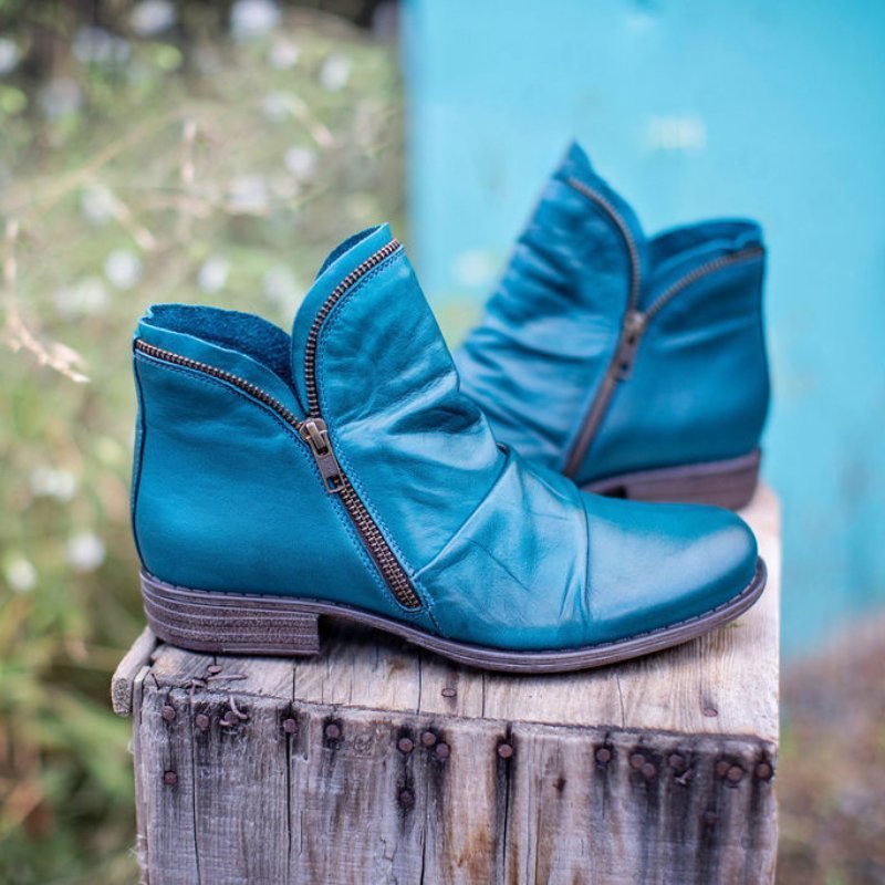 Bottines Noires Femme en Similicuir avec Fermeture Éclair – Confort et Style pour l'Automne 0