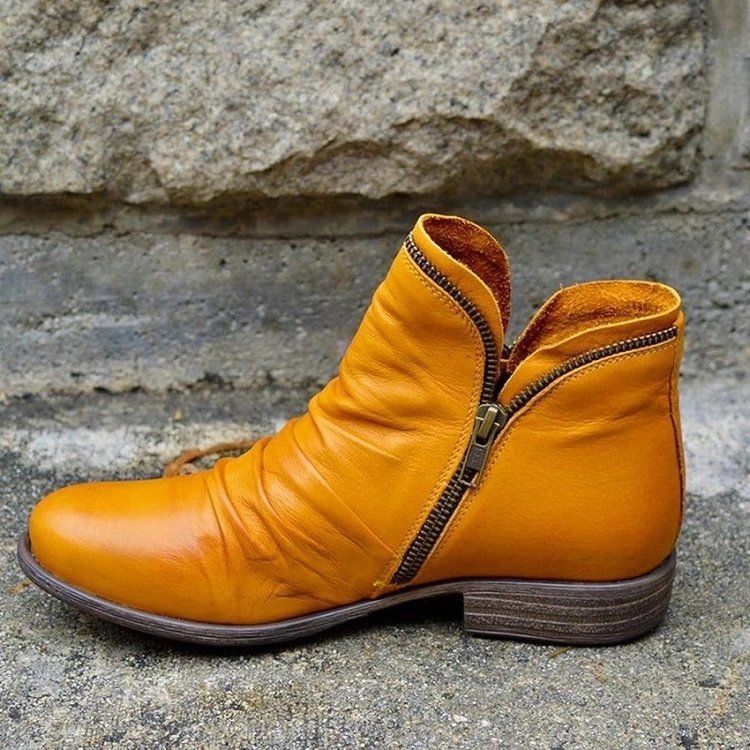 Bottines Noires Femme en Similicuir avec Fermeture Éclair – Confort et Style pour l'Automne 2