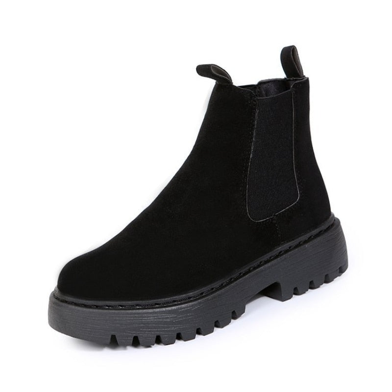 Bottines à enfiler pour femmes en faux suède avec semelle épaisse – Confort et style pour l'hiver 6