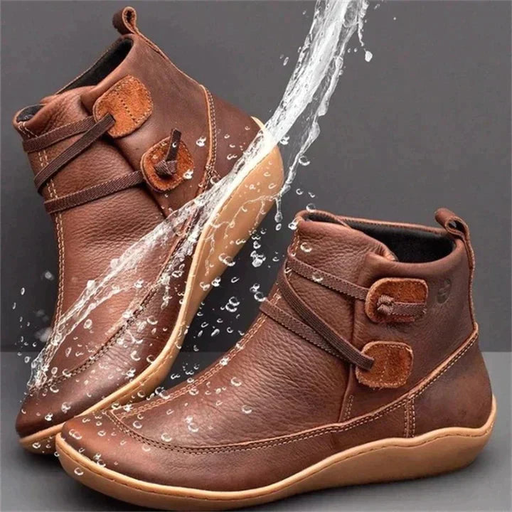 Bottines imperméables pour femmes en cuir synthétique – Confort et style pour la pluie 0