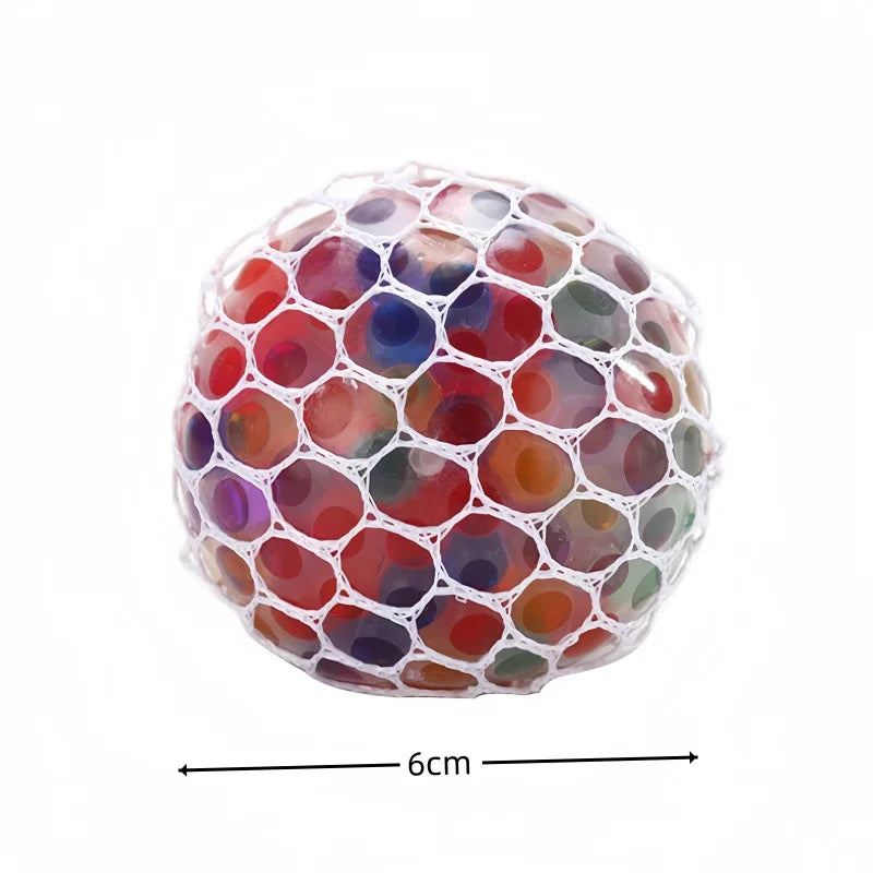 Anti-Stress Ball in TPR with Rainbow Beads – 6 cm, Decompression Tool for Teenagers and Adults