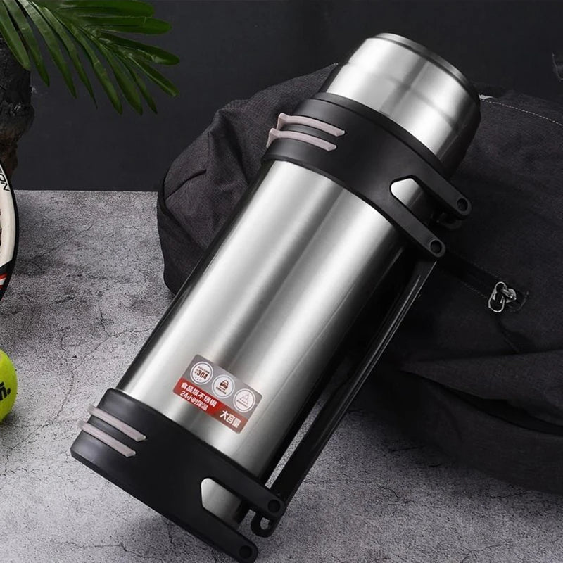 Bouteille Thermos Isolée en Acier Inoxydable 1200ml avec Sangle Ajustable