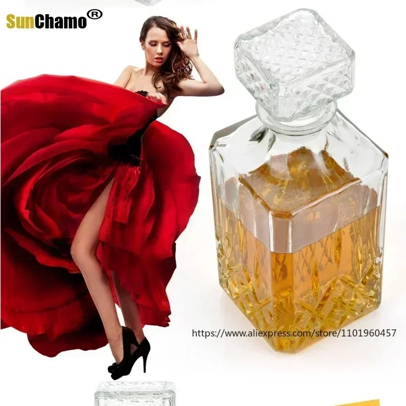 Square Wine Bottle in Transparent Glass 1000ML – Luxury Lead-Free Carafe