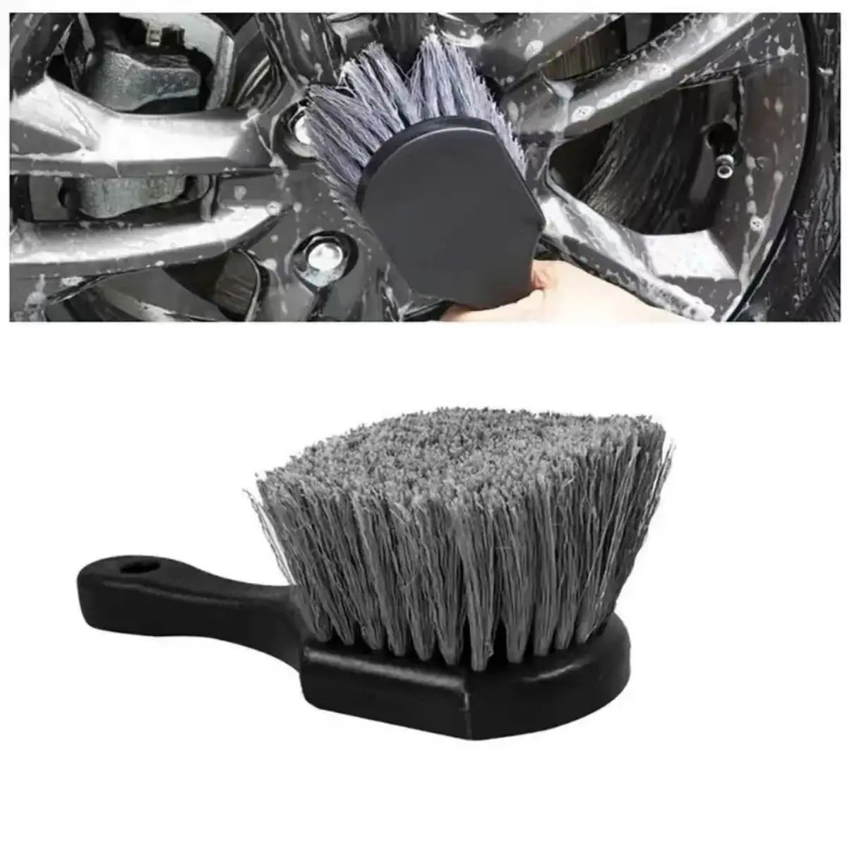 Ergonomic Car Wheel Cleaning Brush – Compact Tool for Rims and Tires in Durable Plastic