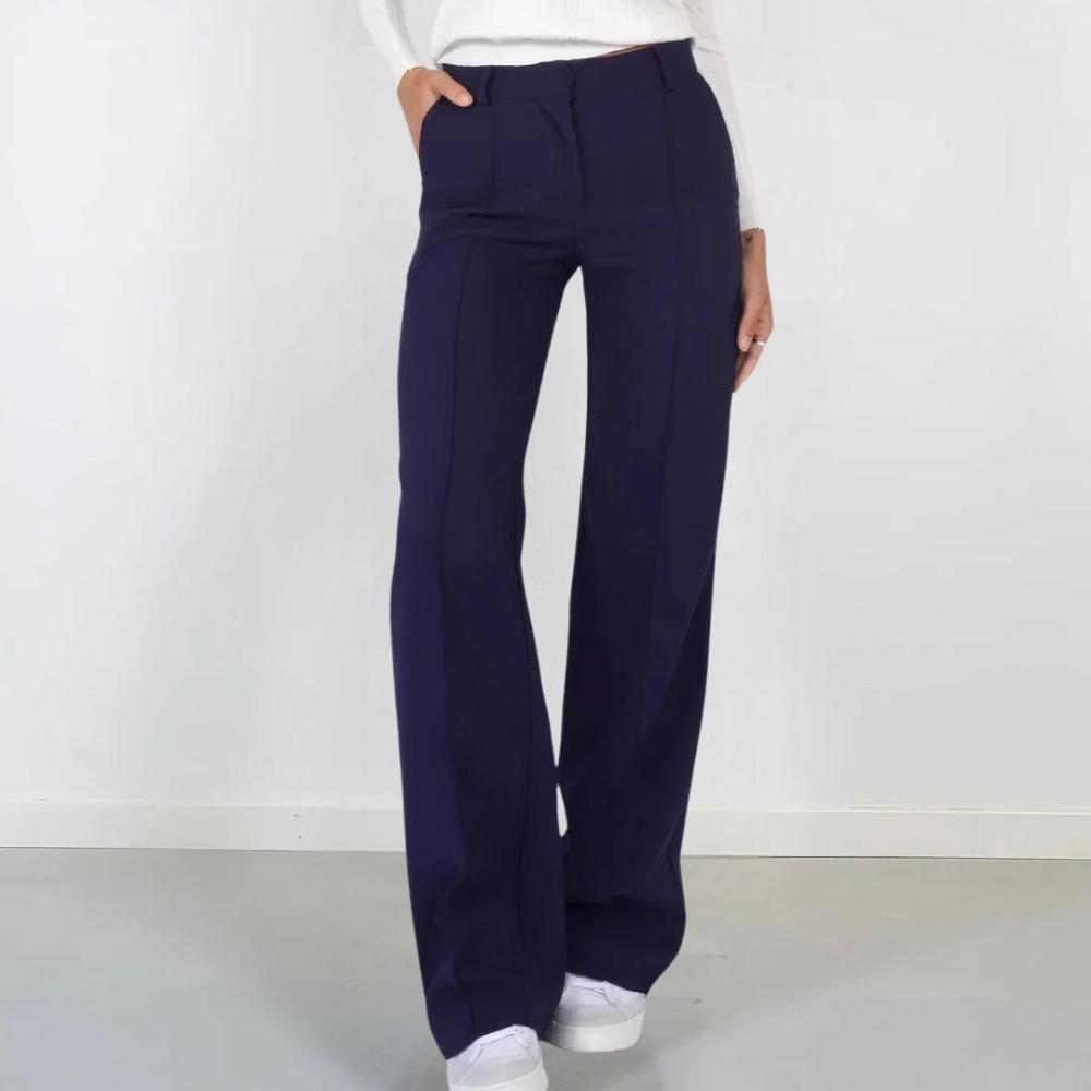 Pantalon Fluide Femme Taille Mi-Haute Élégant en Tissu Léger – Confort et Style pour Toutes Occasions