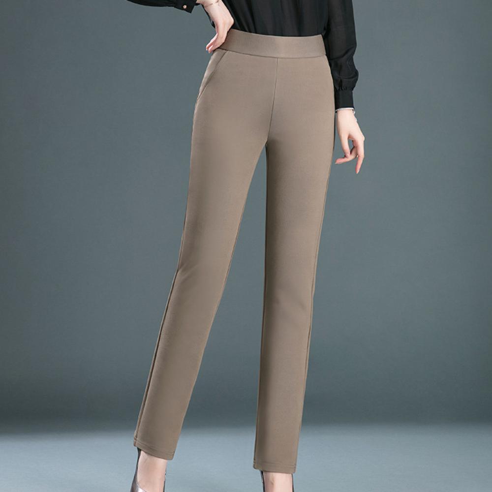 Pantalon Femme Droit Élégant en Tissu Respirant – Confort et Style Intemporel, Disponible en Plusieurs Couleurs