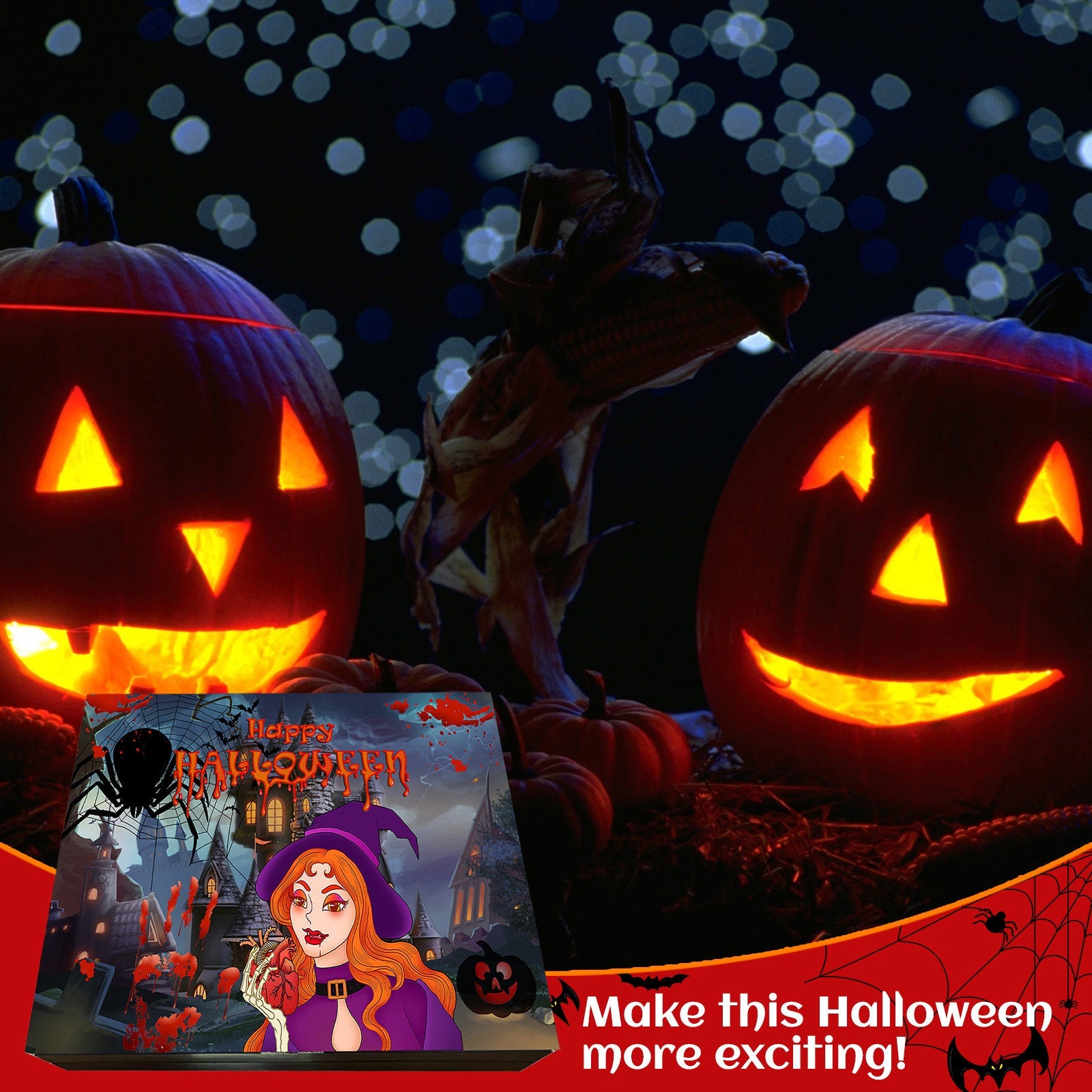 Calendrier de Compte à Rebours Halloween 31 Jours pour Enfants – Jouet Éducatif en Caoutchouc, 10,5 x 26 cm