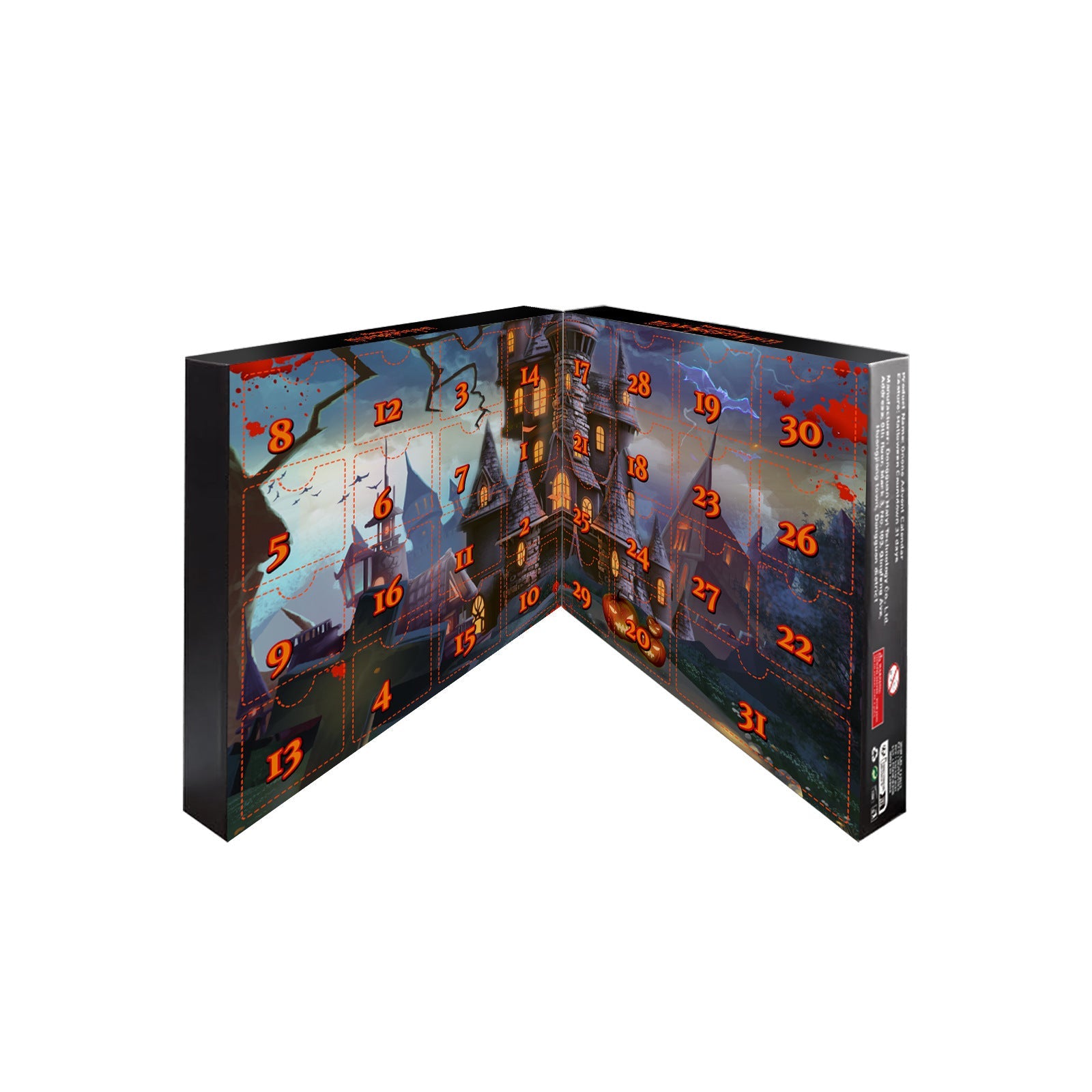 Calendrier de Compte à Rebours Halloween 31 Jours pour Enfants – Jouet Éducatif en Caoutchouc, 10,5 x 26 cm