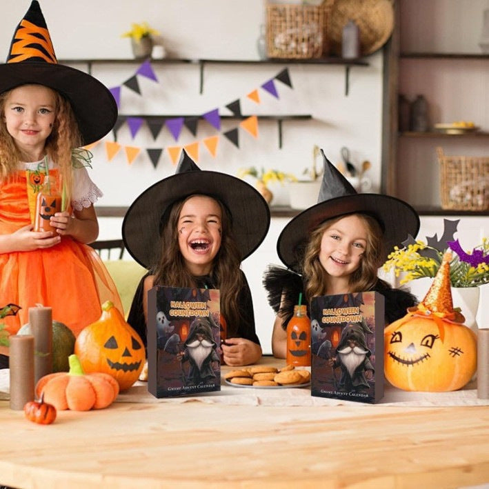 Calendrier de Compte à Rebours Halloween avec Gnomes Surprise – Décoration Halloween Maison Fun et Festive