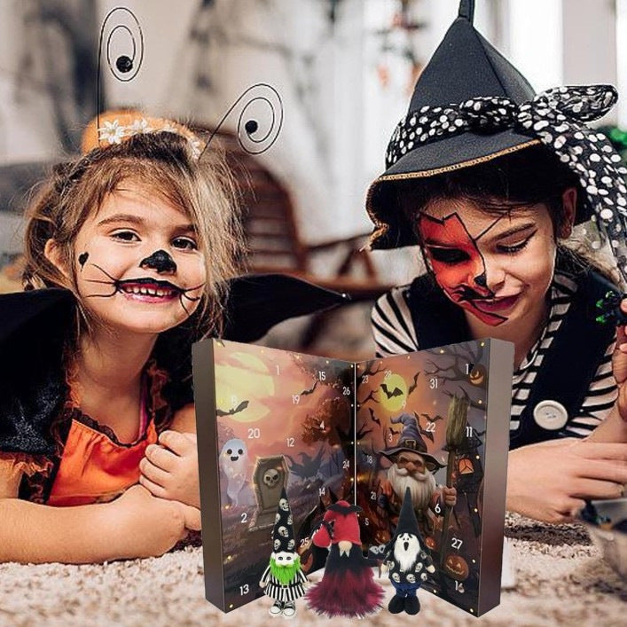 Calendrier de Compte à Rebours Halloween avec Gnomes Surprise – Décoration Halloween Maison Fun et Festive