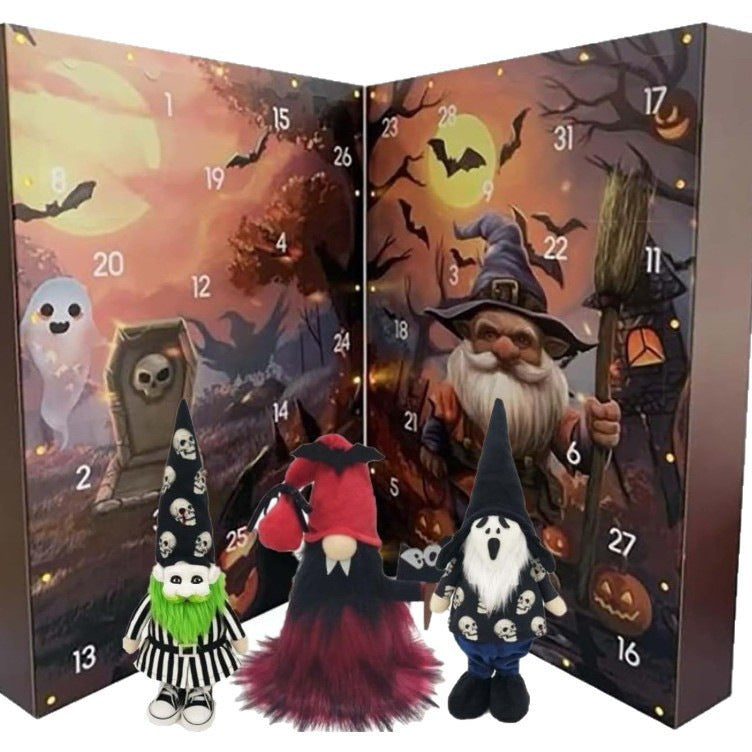 Calendrier de Compte à Rebours Halloween avec Gnomes Surprise – Décoration Halloween Maison Fun et Festive
