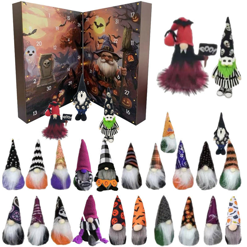 Calendrier de Compte à Rebours Halloween avec Gnomes Surprise – Décoration Halloween Maison Fun et Festive