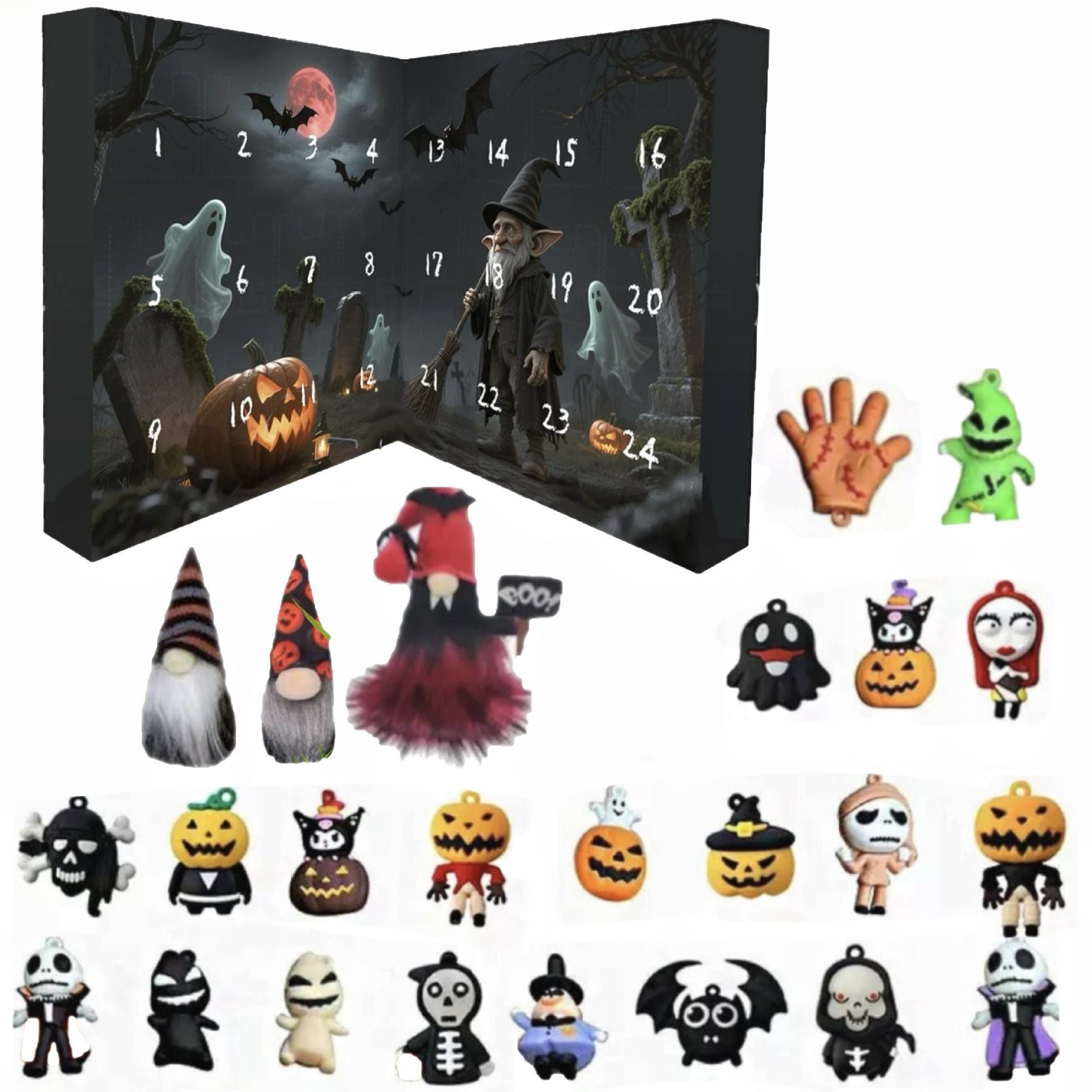 Calendrier de Compte à Rebours Halloween avec Gnomes Surprise – Décoration Halloween Maison Fun et Festive