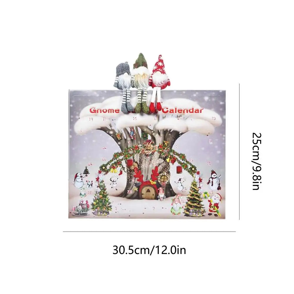 Calendrier de l'Avent Gnome de Noël avec 24 Gnomes Moelleux en Tissus Doux – Décoration Festive pour Compte à Rebours