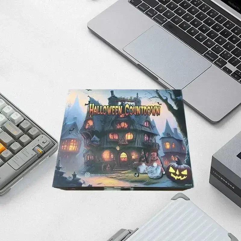 Calendrier de l'Avent Halloween avec 24 Gnomes en Miniature en Papier – Décoration Festive pour Compte à Rebours
