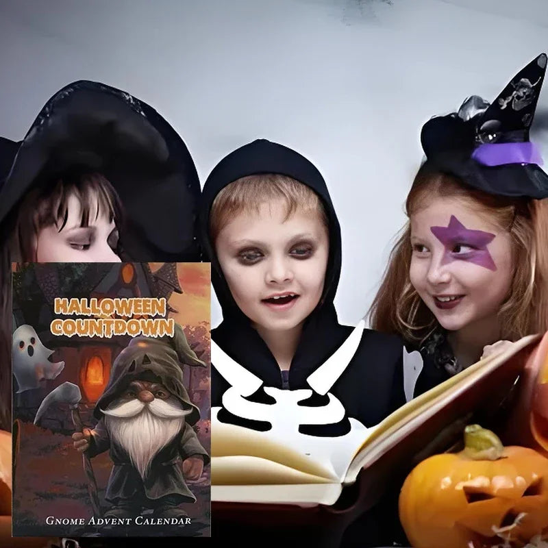 Calendrier de l'Avent Halloween avec 24 Gnomes en Plastique – Compte à Rebours Festif et Décoratif