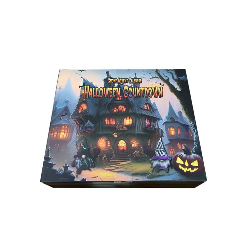 Halloween Advent Calendar with 24 Surprise Puzzles in Lightweight Cardboard – Festive Decoration and Countdown