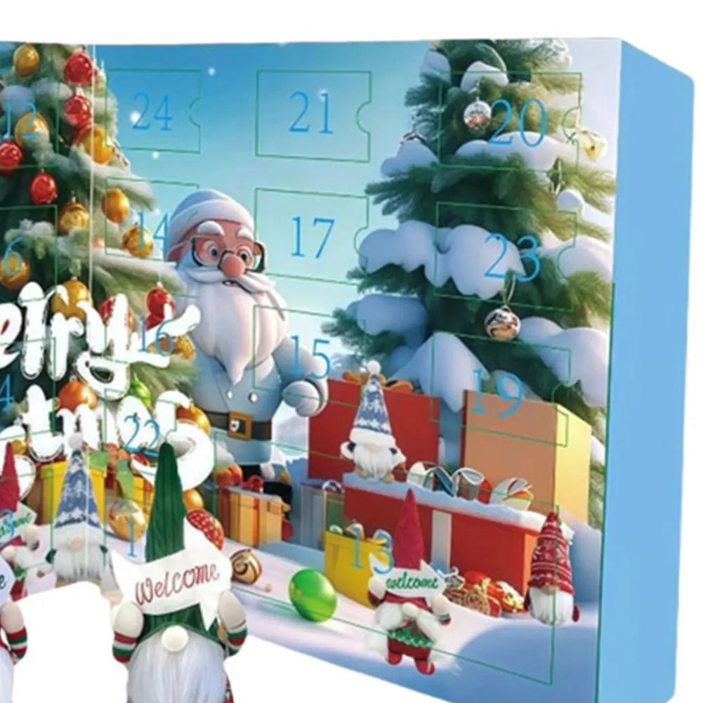 Calendrier de l'Avent Original avec 24 Poupées Gnome en Peluche – Décoration de Noël Festive et Chaleureuse