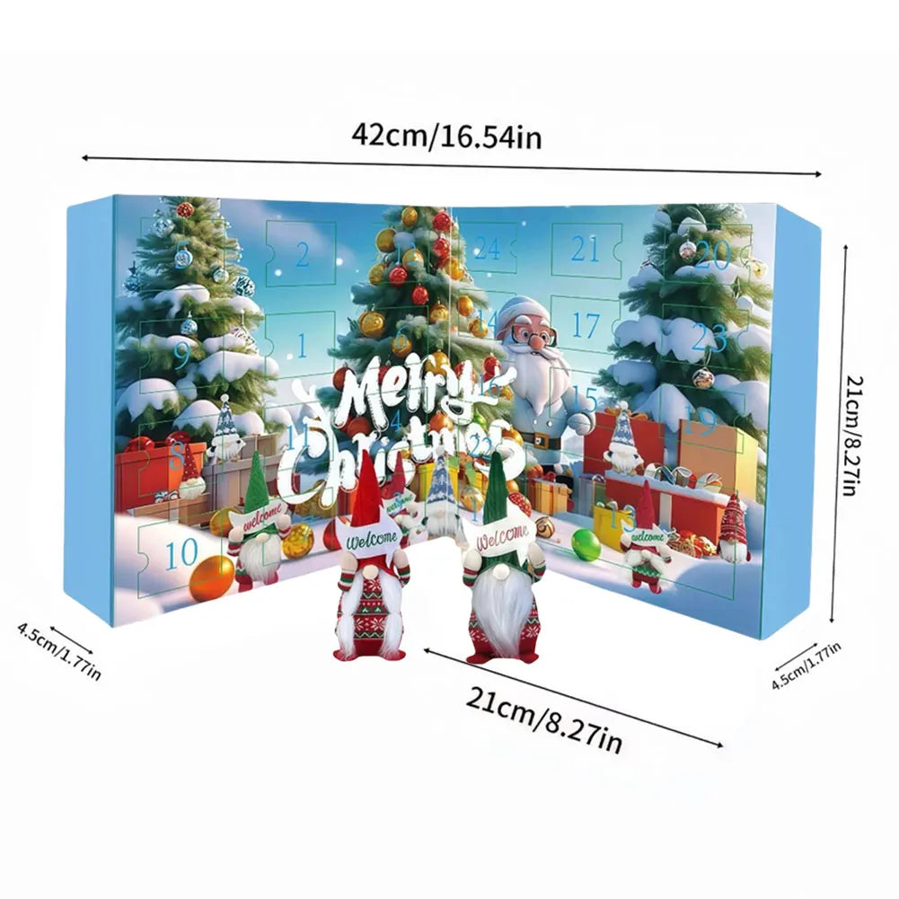 Calendrier de l'Avent Original avec 24 Poupées Gnome en Peluche – Décoration de Noël Festive et Chaleureuse