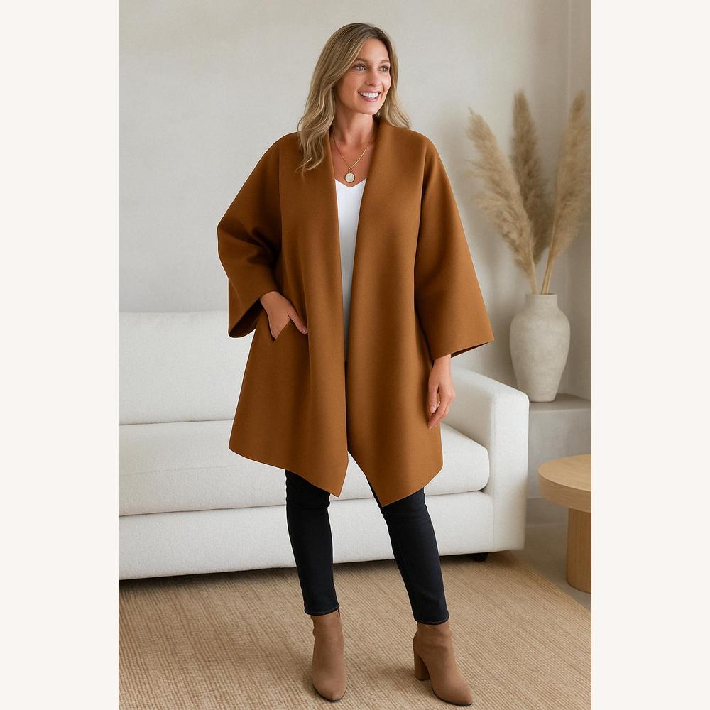Manteau Hiver Femme Oversize en Polyester Doux - Élégant et Chaud, Idéal pour Automne et Hiver