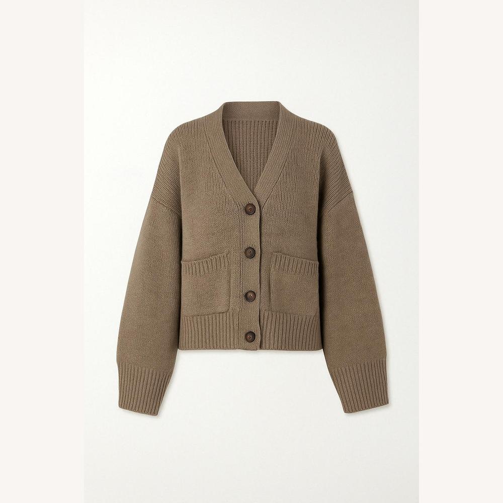 Gilet Sans Manche Femme Taupe en Maille Côtelée avec Col en V et Poches Pratiques - Élégant et Confortable