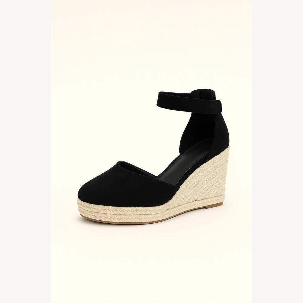 Sandales Compensées Femme Taille 3 - Marque Peacock Noir - Occasion Portées Une Fois