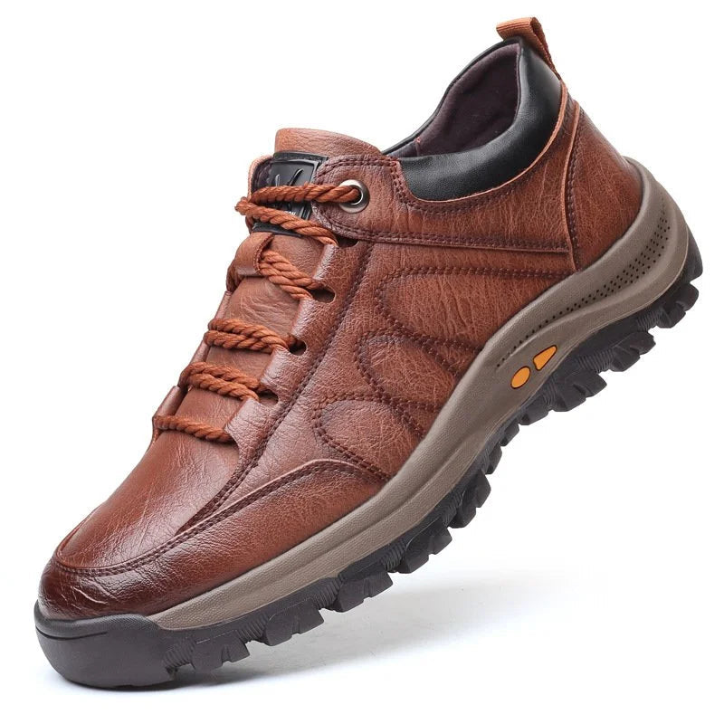 Chaussures de Loisirs en Cuir Imperméables pour Hommes avec Semelle Ergonomique – Confort Optimal pour Activités de Plein Air