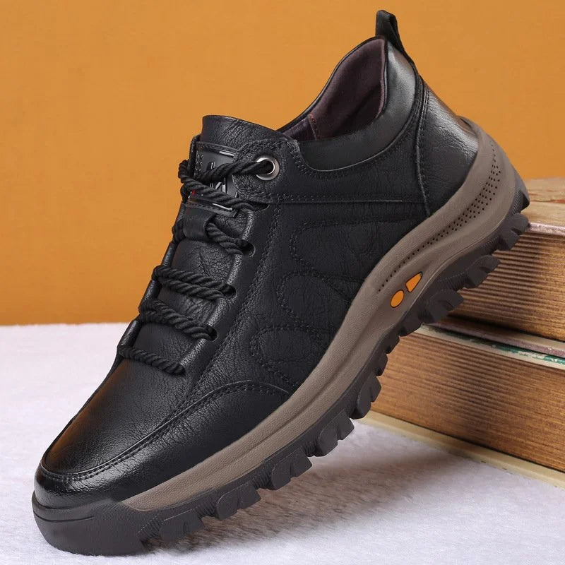 Chaussures de Loisirs en Cuir Imperméables pour Hommes avec Semelle Ergonomique – Confort Optimal pour Activités de Plein Air