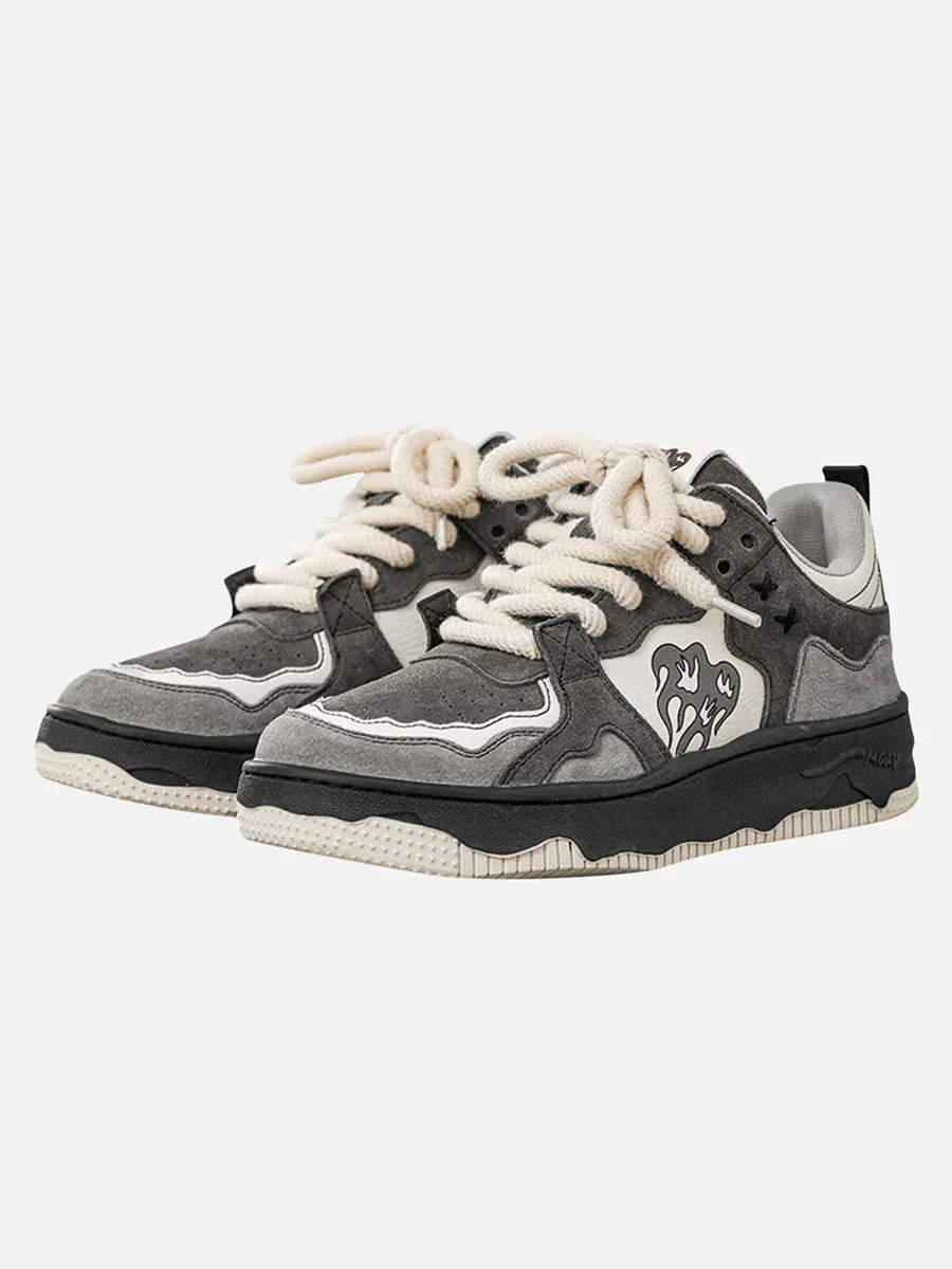 Chaussures de Skate Vintage Grises pour Hommes – Confort et Style Écologique