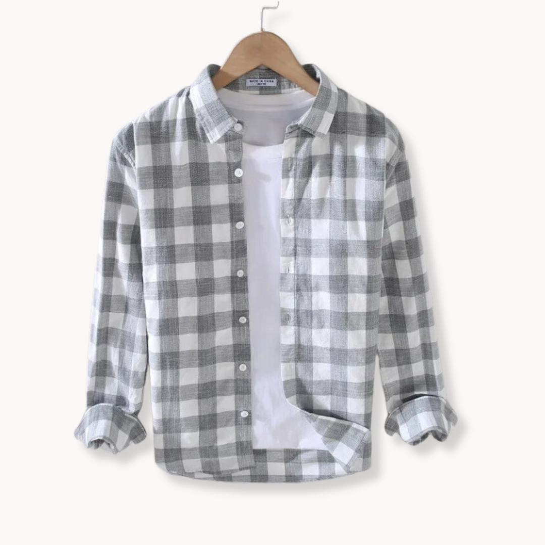 Long Sleeve Cotton Checkered Shirt – Classic and Versatile Style