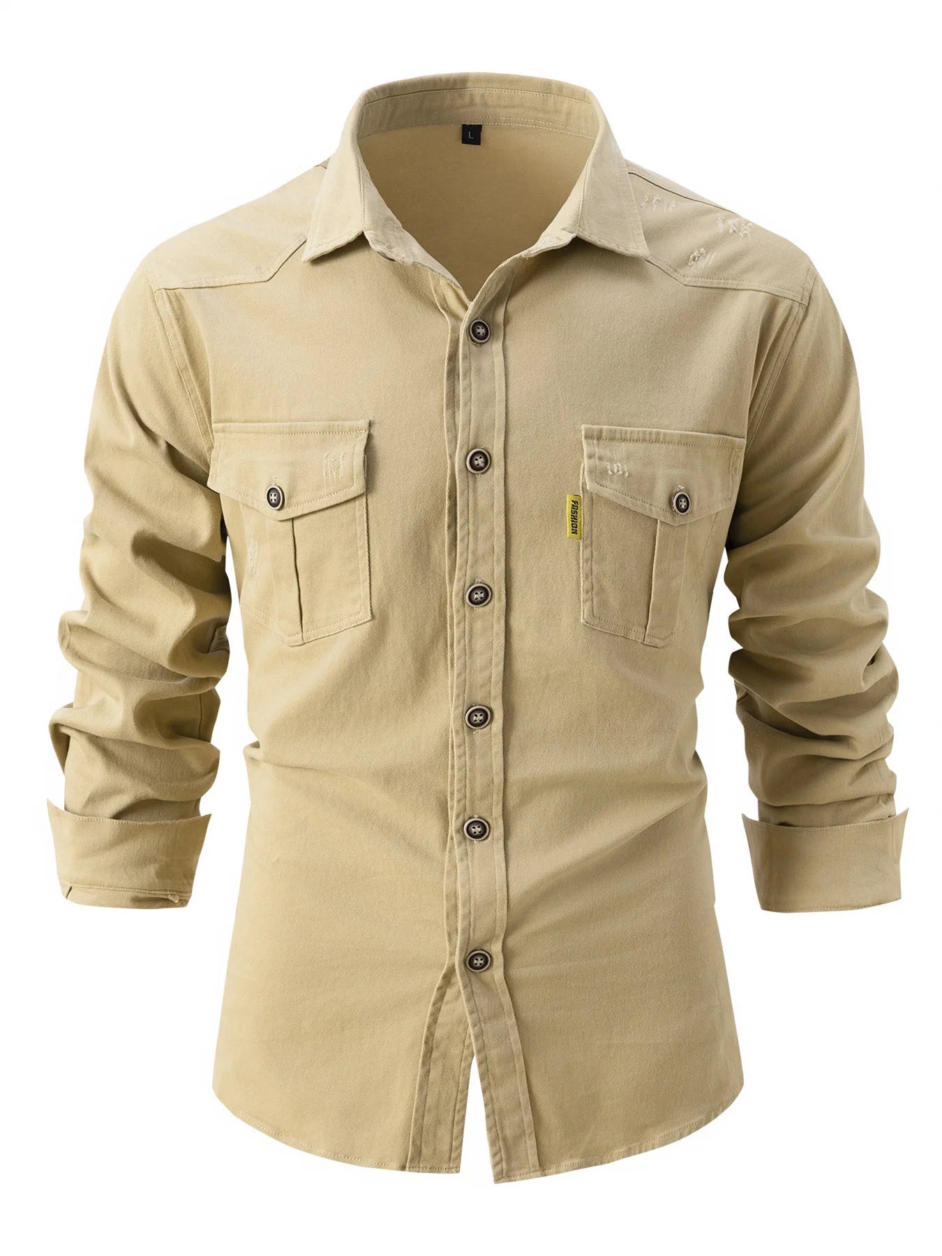 Long Sleeve Shirt in Cotton and Linen for Men – Comfort and Elegance for Autumn and Winter