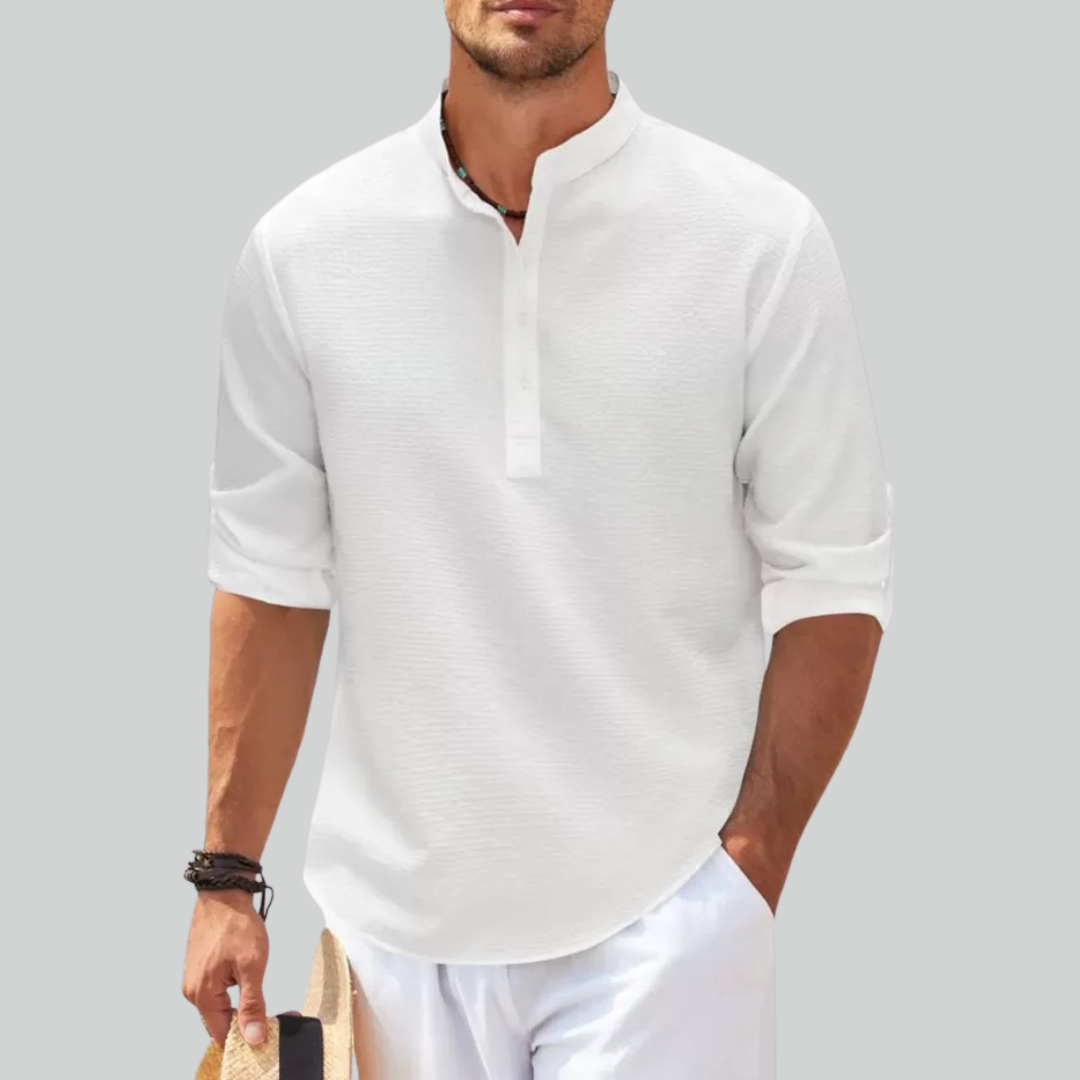 Long Sleeve Cotton and Linen Shirt for Men – Plus Size S-5XL, Casual Style