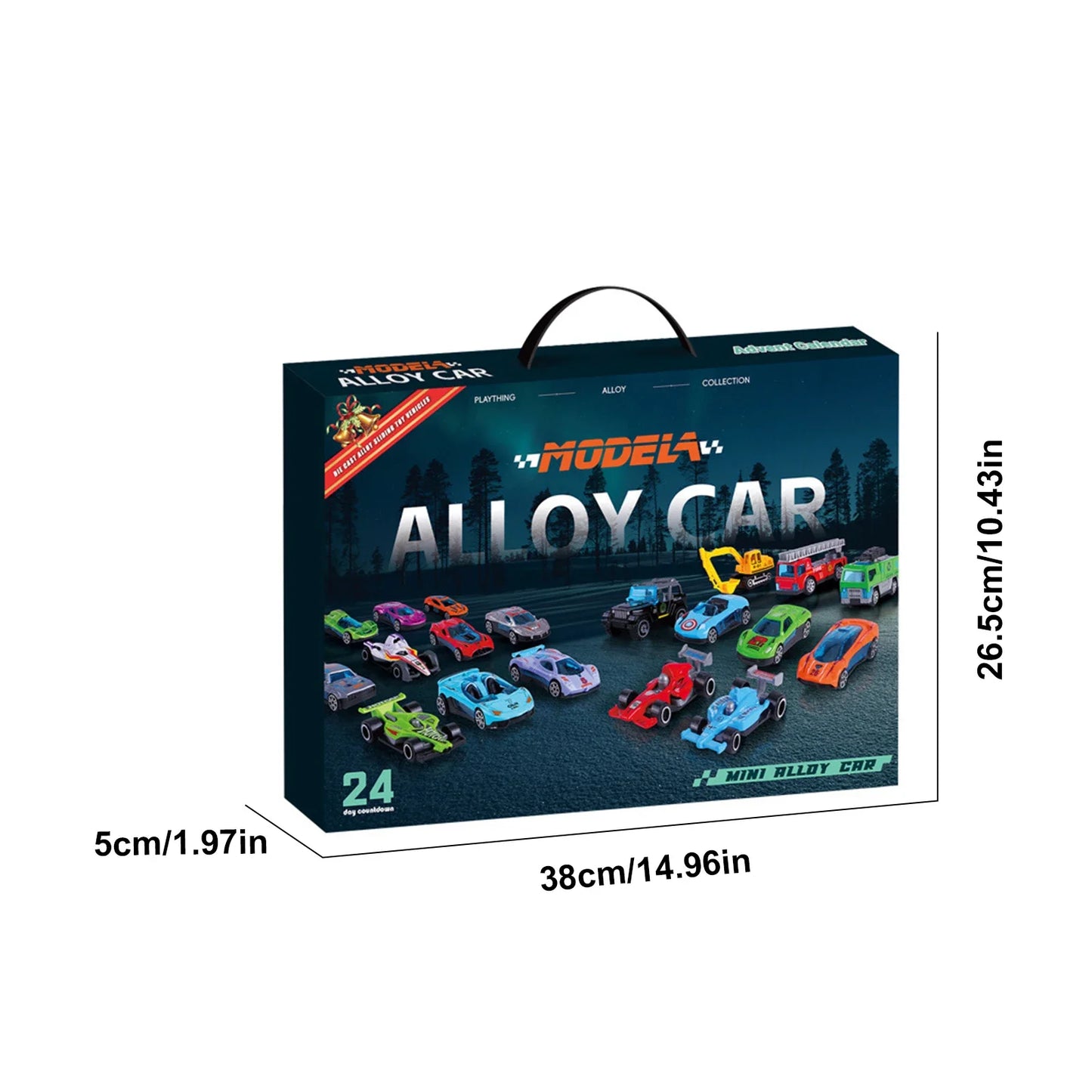 Christmas Advent Calendar with 24 Alloy Cars for Kids – Fun Countdown Toy for Imaginative Play