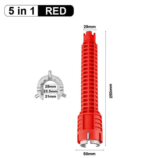 Clé magique polyvalente 8-en-1 pour plomberie et robinets – Outil pratique