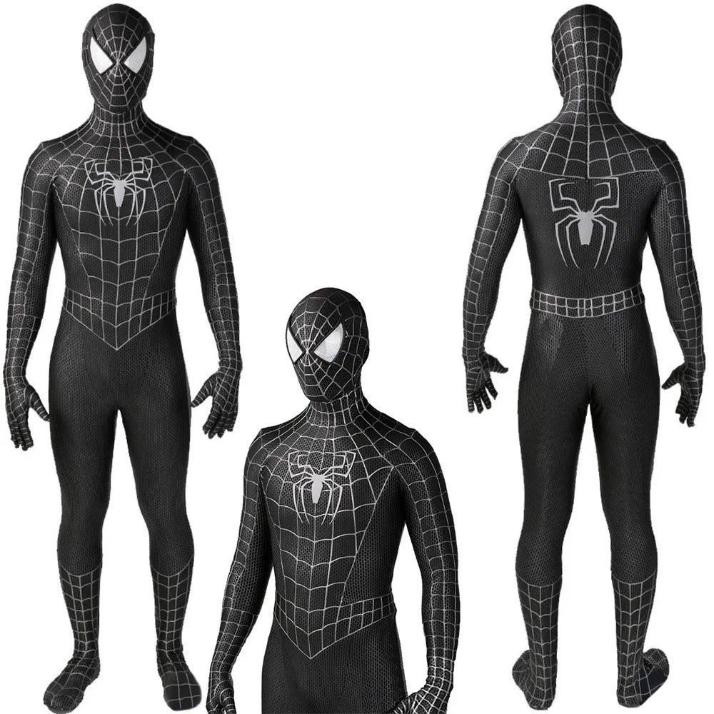Complete Black Spiderman Raimi Zentai Costume for Cosplay and Halloween