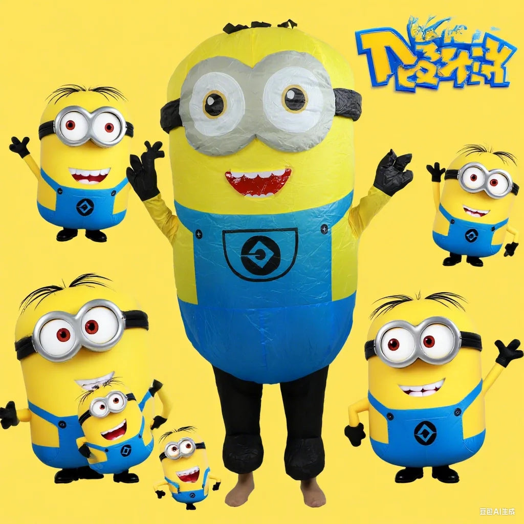 Costume Gonflable Minion Unisexe pour Adultes – Idéal pour Halloween et Fêtes à Thème